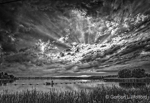 Evening Sunrays_DSCF20944-6BW.jpg - Photographed along the Rideau Canal Waterway at Kilmarnock, Ontario, Canada.